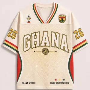 Custom Number Ghana Soccer Jersey, Ghana Football Shirt, Black Stars Match 26, African Fan Sports Jersey, Ghana Fan Gift