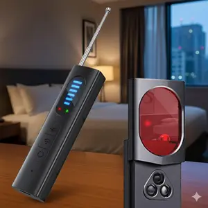 Professional Portable RF detector: Anti-Spy Hidden Camera Finder, GPS Tracker & Wireless Signal Scanner for Office, Car, Home Security – Compact Multi-Function Device