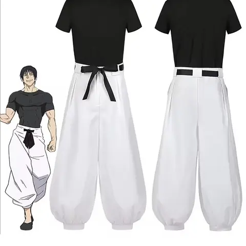Anime Jujutsu Kaisen Fushiguro Toji Satoru Gojo Costume Set, Top Pants, Halloween Carnival Cosplay, Costume for Parties, All Seasons Clothing
