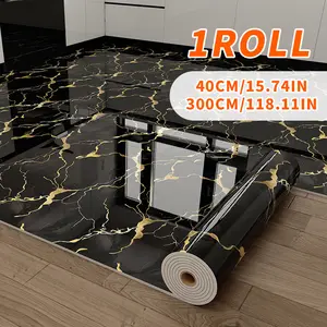 Marble Pattern Wallpaper Roll, 15.75in X 118.11in,  Waterproof Wallpaper Floor Sticker，Thickened Self-Adhesive , Easy to Clean & Install, DIY Decor for Kitchen Bedroom Living Room Bathrooms，Vinly flooring, Decorative Wallpaper