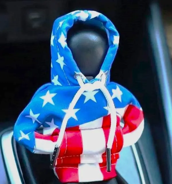 Cool Car Gear Shift Cover,US Flag Car Gear Shift Hoodie for Shifter Knob,funny gear hoodie,Universal Gear Shift Knob Cover Car Interior Accessories for Most Cars Trucks SUVs,ollie giftes shop
