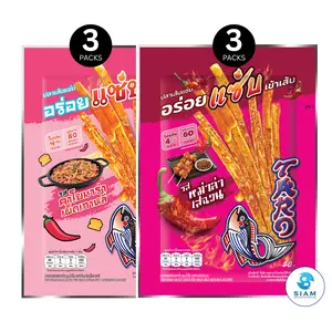 (6-Pack) TARO BRAND Spicy Sauce Coated Thai Fish Snack 18g (0.6 oz) ปลาสวรรค์ ตราทาโร ชุบน้ำจิ้ม รวมรส (6 แพ็ค)