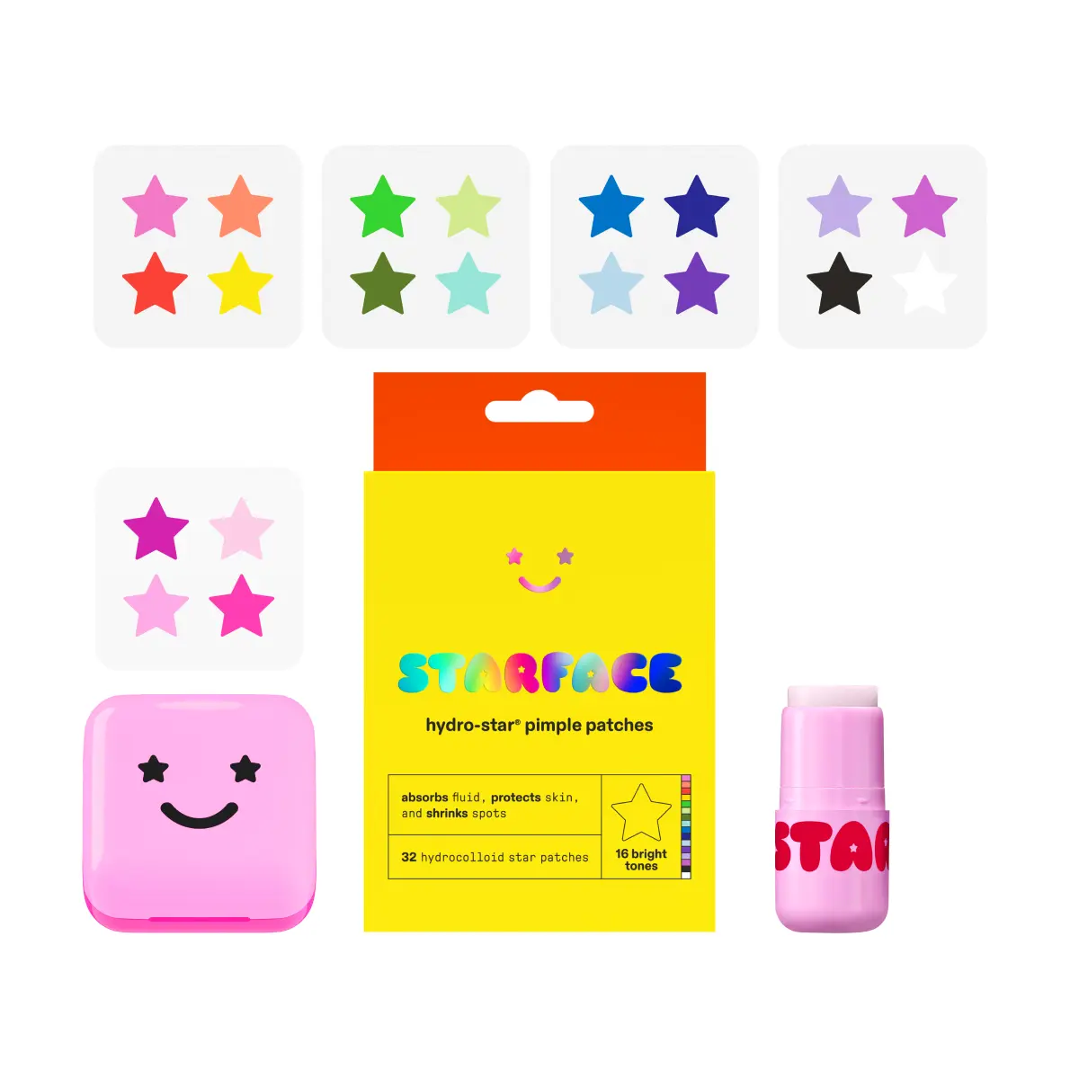Starface Hydro-Star Favs, Bundle 1 Refill Pack, 1 Pink Compact, 1 Lip Balm