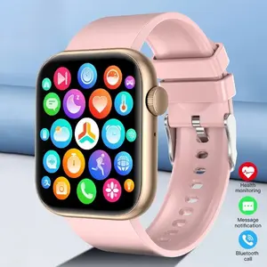 Women's Full-Touch Screen Smart Wristwatch - Bluetooth Calling, Waterproof, Sport Fitness Tracker, Silicone Band, Compatible with Android Wearable Devices