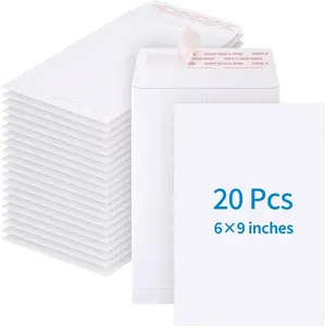 20 Pack 6 x 9 Inches Self Seal Catalog Mailing Envelopes White Manila Envelopes for Mailing Organizing Storage Home Office