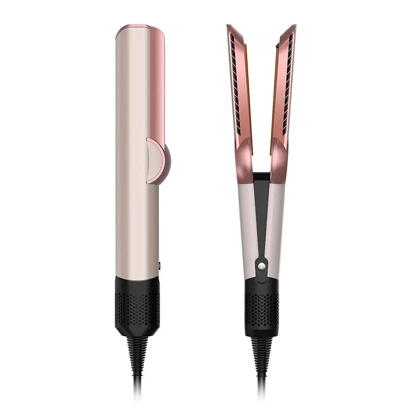 Ionic Hot Air Styling Brush, 2-in-1 Straightener and Curler for Salon Blowouts at Home, Fast-Drying Styler for Bouncy Curls and Waves, Straightening Curly Hair, Wavy Hair Styling, 2 In 1 Curlers & Straighteners