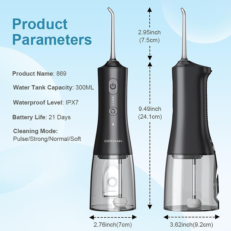 Operan Dental Water Flosser with 4 Modes Oral Cleaning and Nozzle Rechargeable Portable Cordless Oral Irrigator for Home and Travel, Electric Tooth Cleaner Kits,  Traditional Cleanser#TikTokShopBlackFriday