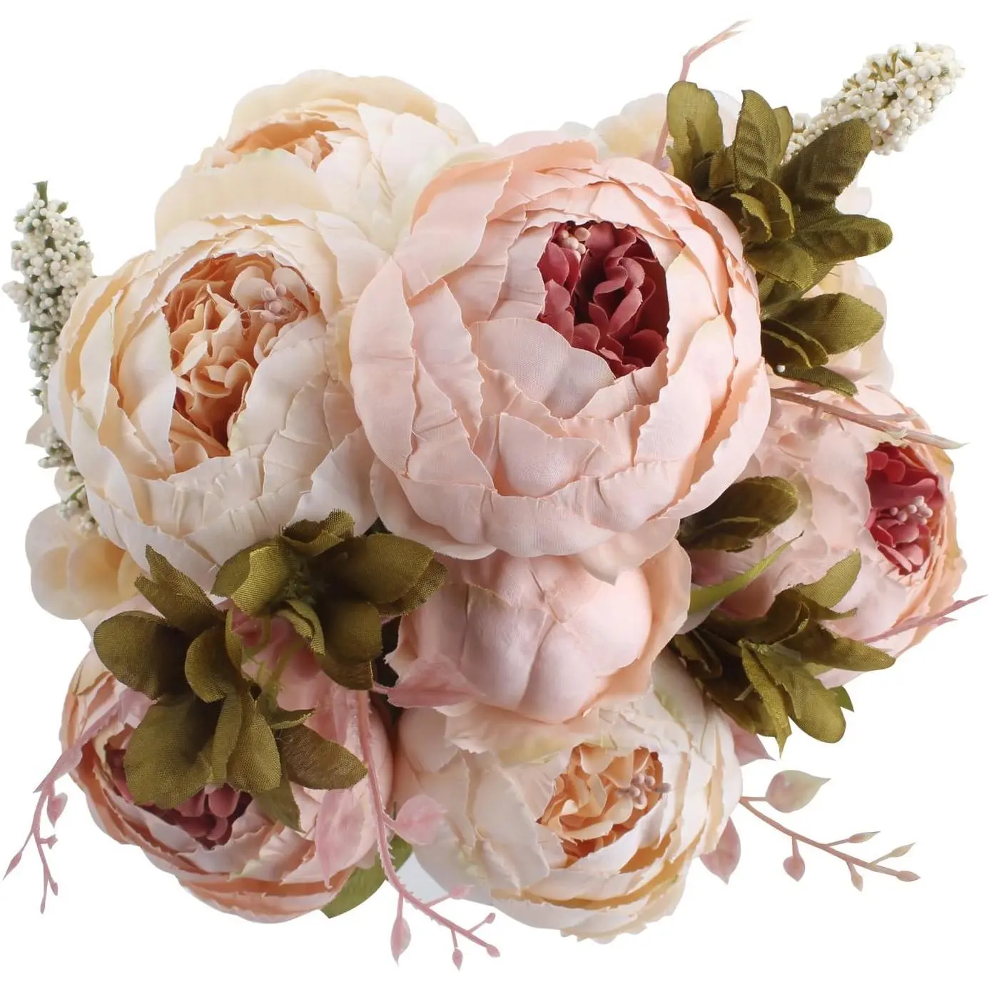 Vintage Silk Fake Peony Flowers - Decorative Ornaments Plants for Baby & Maternity Costume Jewelry, Wedding Home Decoration, Pack of 1 (Light Pink)