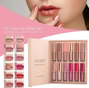 Skyline Pink Lipstick 12-color Matte Set. Moisturizing, 24-Hour Long-Lasting. Light Velvety Texture. Glossy Lipgloss Makeup Pigment Cosmetic Moisturize