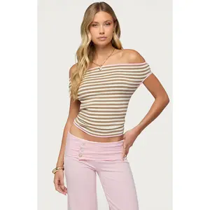 Edikted Women's Zory Striped Off-The-Shoulder Top