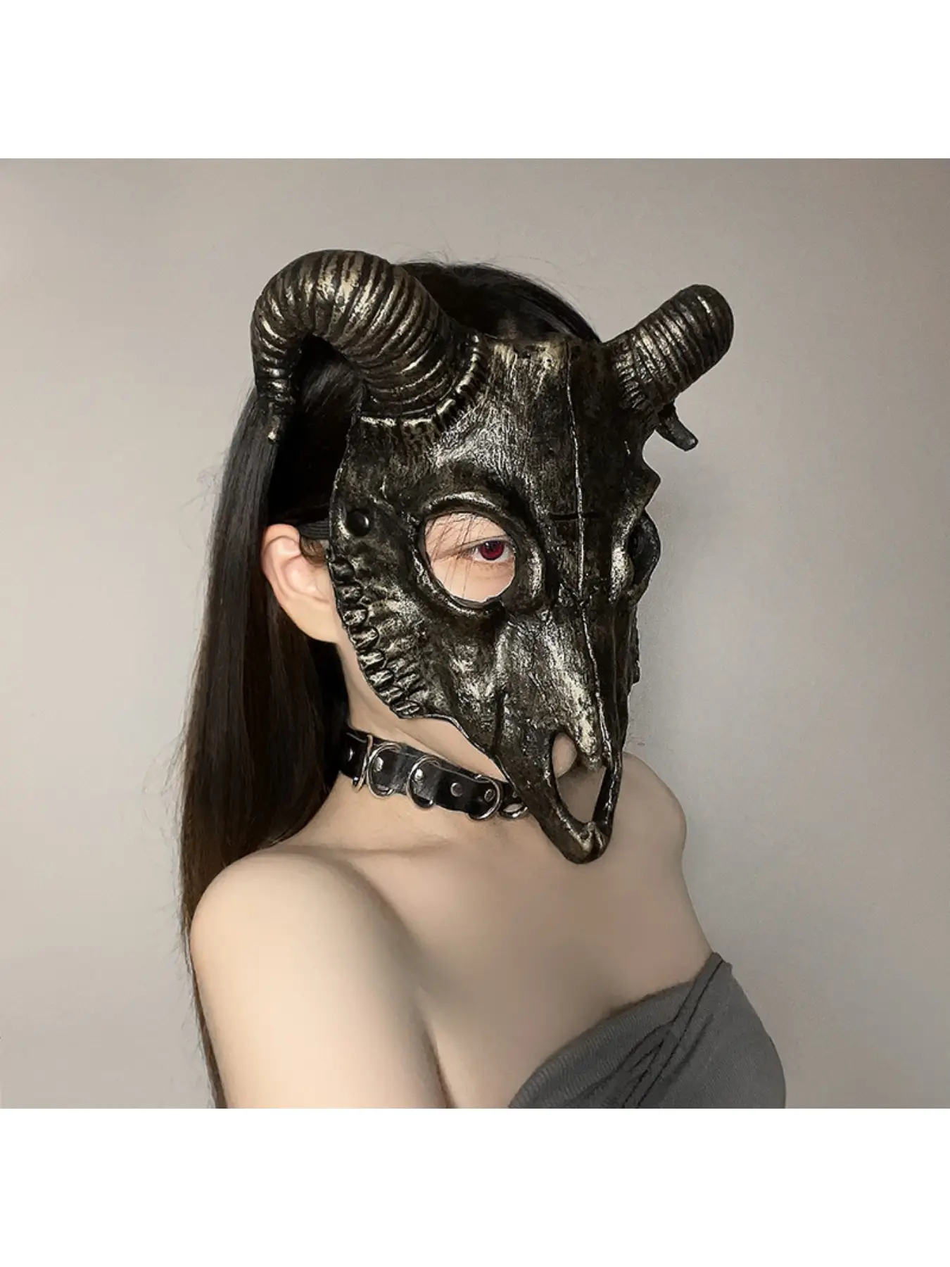 Simulated animal goat full face mask Costume Mask Halloween adult party masquerade prop skeleton goat face cover