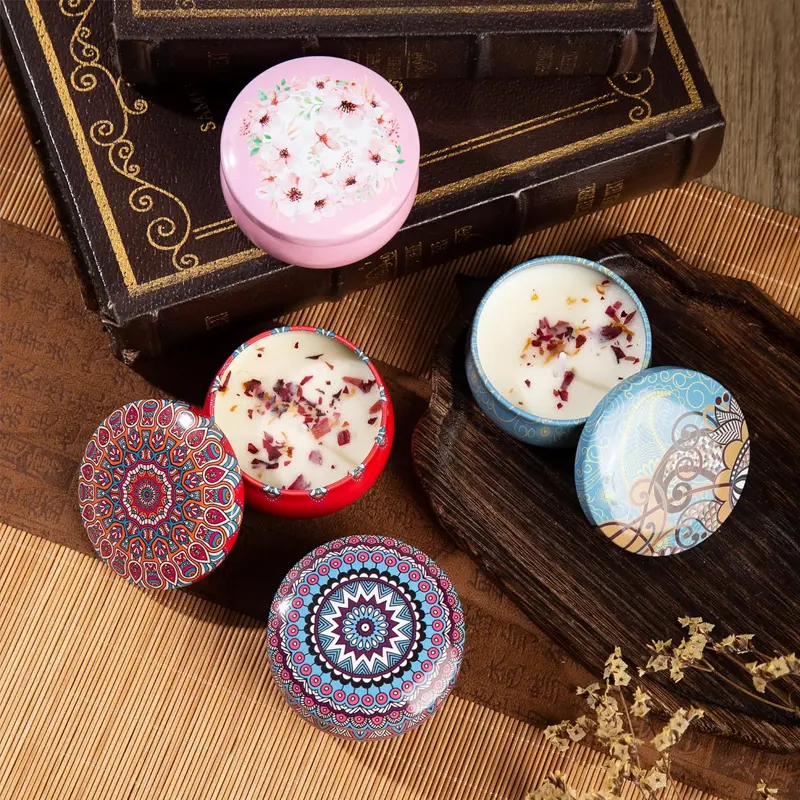 4-Pack Cotton Wick Aromatherapy Scented Candles Gift Set, Soy Wax with Essential Oils & Floral Notes, Long-Lasting for Home Bath Spa, Birthday Christmas Gifts for Women