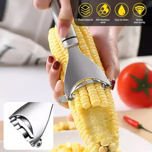 Corn Peeler Stainless Steel Cob Esquites Elote Thresher Stripper Remover Cutter