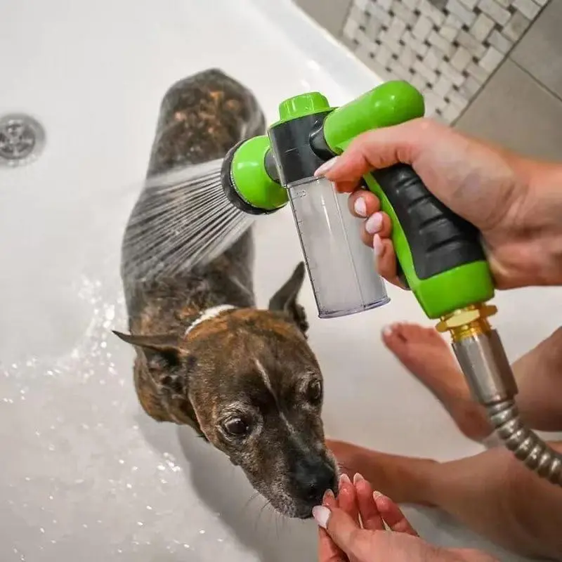 5pcs Multi-Functional Clean Pet Shower Kit, Soap Dispenser Included, Adjustable Nozzle, Suitable for Dogs and Pets, Home and Outdoor Use, Easy Installation