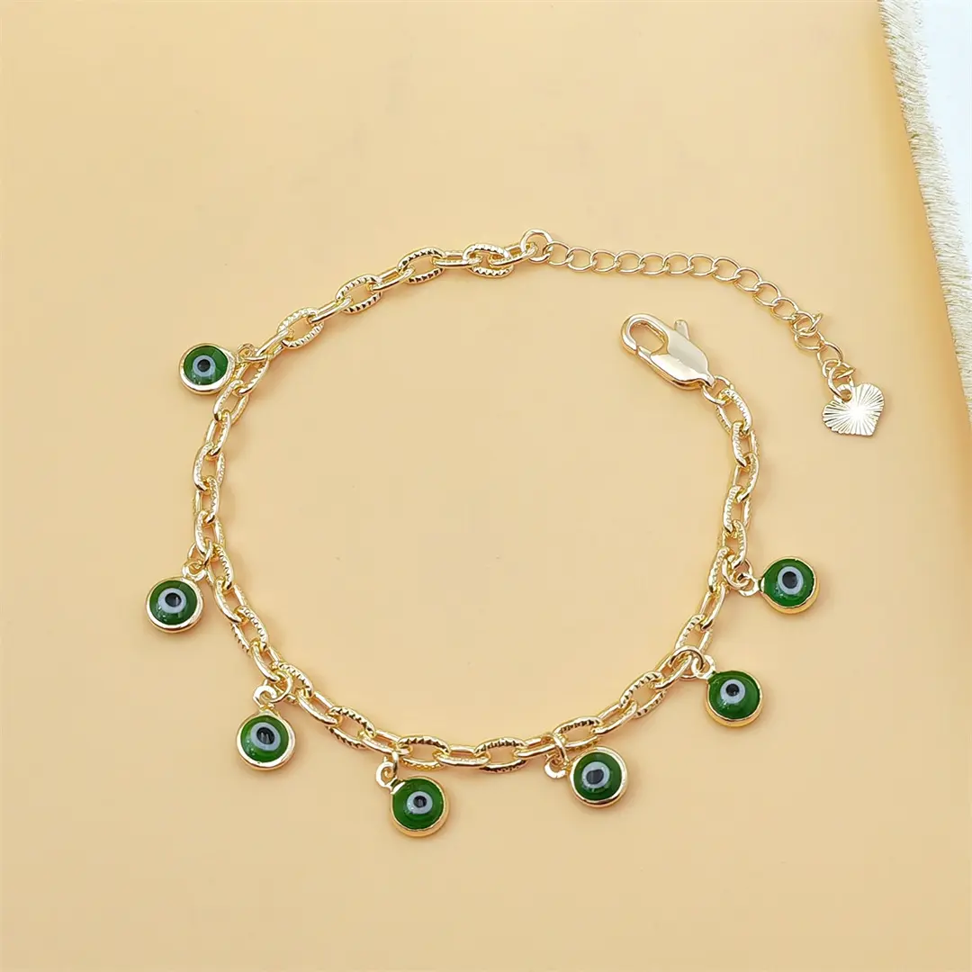 Bohemian Sports Wristband, Unisex Twist Color Bracelet, Non-Tarnish Copper with Eye Charm, Stackable Witchy Jewelry, Stackable Bracelets, Trendy Fashionable Accessories, Multi-Eye Charm