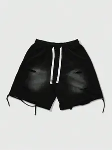 Men's Vintage Snowflake Spray Painted Sporty, Comfortable Fashion Summer Casual Wear, Fitted Design for Daily Use, Athleisure Street Shorts, Trendy Short, Casual Athletic Shorts, Streetwear Sports Shorts