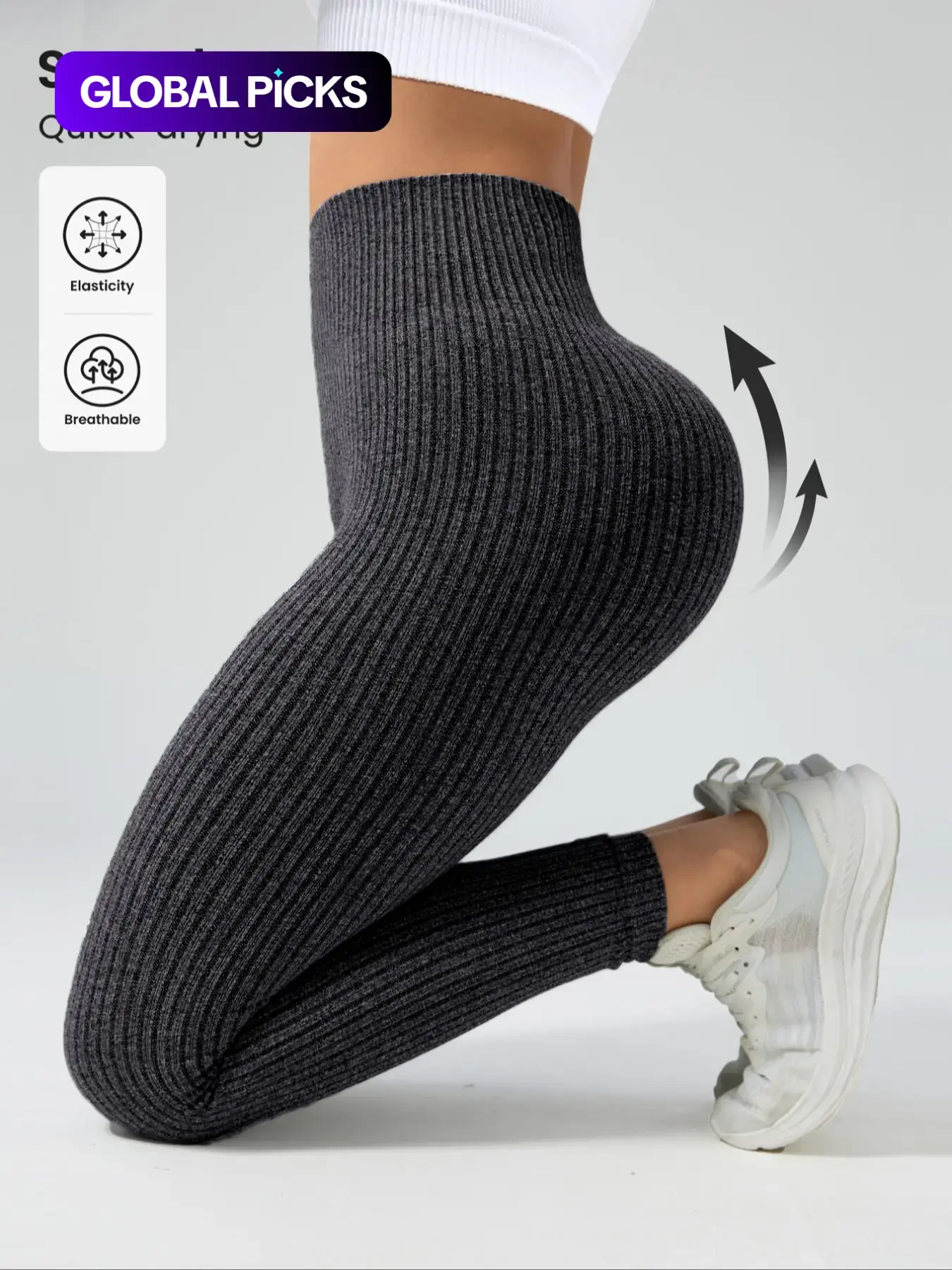 Seamless Knitted High-Waisted Butt Lifting Sports Tight Pants, Women's Seamless Yoga Pants, All Seasons, Comfy Stretchy Gym Workout Leggings, Plain Stretchy Leggings, High Elastic Activewear, Gymwear Activewear, High Waists Leggings