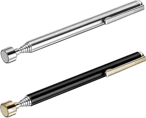 2 Pieces Magnetic Telescoping Pick-Up Tool with Pocket Clip 3 Lb Extendable Magnetic Grabber Reacher Tools 25 Inch Flexible Magnet Retrieval Stick Gadget Suitable Gifts for Men