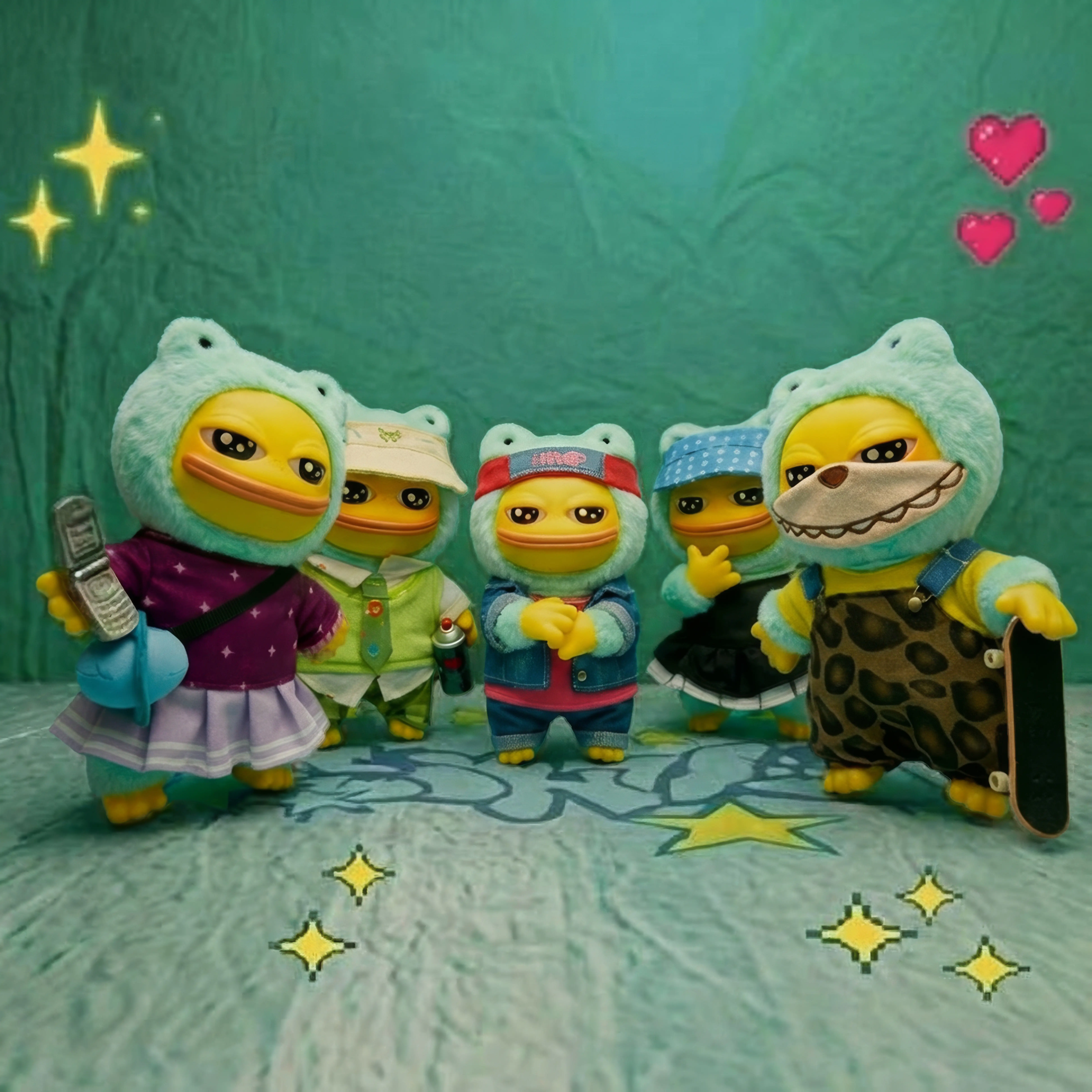 MOVEUS Frog Family Vinyl Figure, Animal Collectibles, Collectible Items, Novelty Collectables