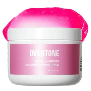 OVERTONE Magenta Morning Color Depositing Treatment Mask - Violet-Toned, Gentle, Nourishing Haircare Infused with Jojoba Oil, Hair Color Conditioner, Coconut Infused Conditioner