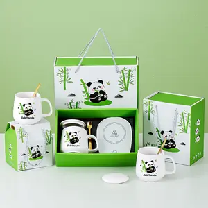 Premium Cute Panda Ceramic Mug and Warmer Gift Set