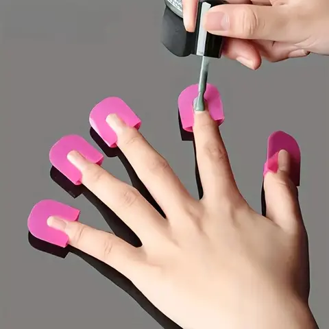 Reusable Soft Plastic Nail Polish Protector, Anti-Stain Easy Clean DIY Nail Art Tool, Non-Scented Manicure Accessories for Home & Pro Use, Nail Art Products