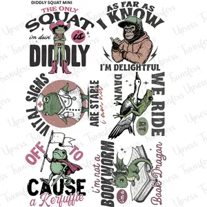 Diddly Squat Mini DTF Transfer Gang Sheet 24.5" x 36" Direct To Film for DIY Enthusiasts Vibrant Custom Options Cozy Handmade Aesthetic Pink Green Christmas Design