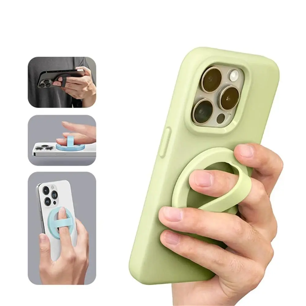 Strong Magnetic Liquid Silicone Comfortable Circular Grip Phone Holder for MagSafe Ring Shape Phone Grip Holder Phone Stand