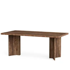 Tribesigns 63" Wood Executive Desk, Farmhouse Computer Desk with Large Tabletop