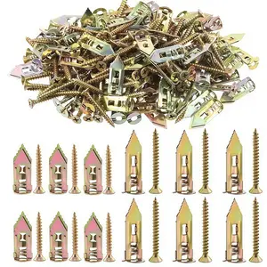 Self-Drilling Drywall Anchors 160 PCS - No Drill Needed, No Tools Easy Install Anchor Kit for Heavy Duty Hanging. Includes Screws, Holds Up to 50 lbs for Walls, Home, Office fixing curtain Self-Drilling  cali  patch  drywall