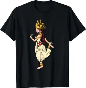 100%cotton Cambodia Woman Cambodian Girl Khmer Apsara T-Shirt