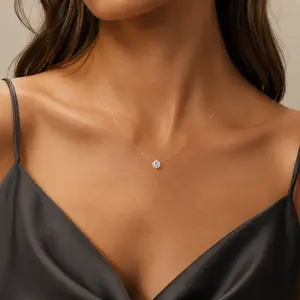 Elegant Silver Fish Pendant Necklace with Sparkling Diamond Accent Adjustable 39cm Chain Daily Wear Couples Gift Jewelry Stylish Yellow Chakra Highlight