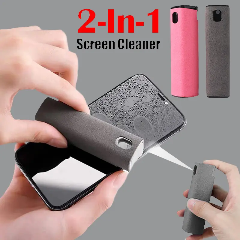 Portable Screen Cleaner Set with Integrated Storage, Multi-Use for Mobile Phones and Computers (Camera Lens Compatible Liquid Cleaner)