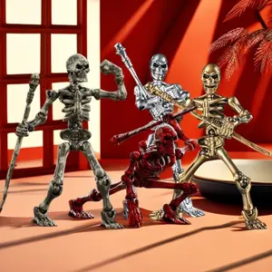 Skeleton Action Figure, Action Figurine, Articulated Figures, Poseable Collectible, 1pc Multi-joint Movable Skeleton Assembly Models, Creative Assembly Toy for Collecting and Gifting