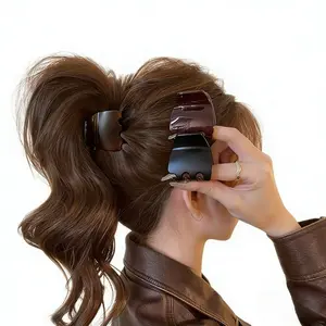 High Ponytail Hair Clip Holder, Matte Finish, New High-End Style, Shark Clasp Back Headband, Women's Hair Accessory, Hair Clip Hairpin, Ponytail Claw Clip