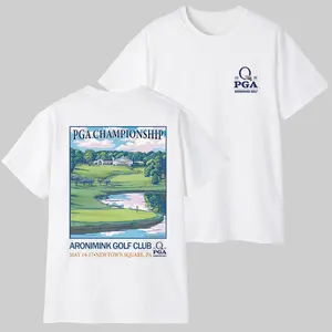Championship Quail Hollow 2026 Graphic Tees for Men & Women, Breathable Cotton Apparel, Golf Course Design with Pga Flag, Trendy Casual Gift for Golf Lovers, Gifts for Golfer, Gifts golf boyfriend, Golf gifts for him
