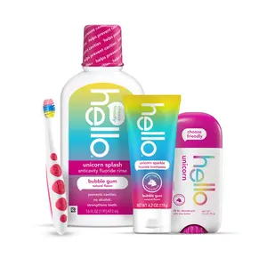 Hello Unicorn Magic + Sparkle Bundle - Includes Toothpaste, Deodorant, Mouthwash, & Toothbrush