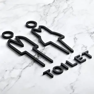 Acrylic Bathroom Sign, 1 Count Men & Women Bathroom Door Sign, Restroom Sign for Business, Home, Outdoor, Hotel, Dining Room, Acrylic Plaque Sign