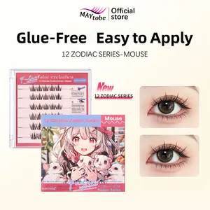 MAYtobe Self-Adhesive Lash Clusters Kit - No Glue Needed, Easy Press-On Eyelash Extensions, 30-36 Pcs Natural Wispy Lashes (9-14mm) with Tweezers