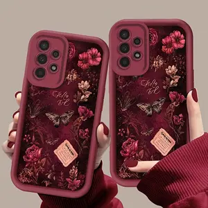 [Stylish High-End Gift Phone Case] Artistic Retro Floral Butterfly Phone Case for Galaxy S25 /S22Ultra/S23+/S24 Ultra/S24Plus, Dirt-Resistant, Stylish, High-End, Gift.