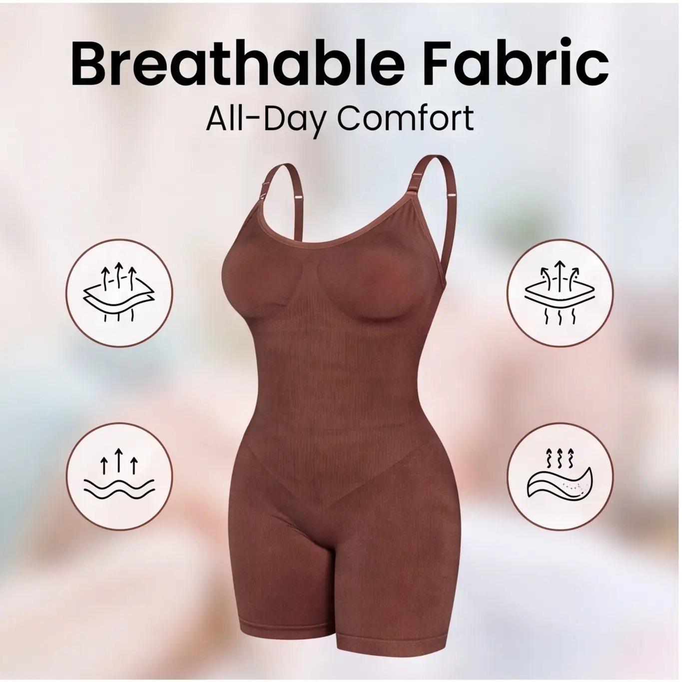 Women's Basic Invisible Tummy Control Shapewear Bodysuit, 3D Bust Support, Waist Shaper - Available in Black, Nude, Brown,,Adjustable,Sauna,Top,front,buckle,closure,underwear,shaper panty,postpartum,cincher,, Bodysuit Shapewear, Compression