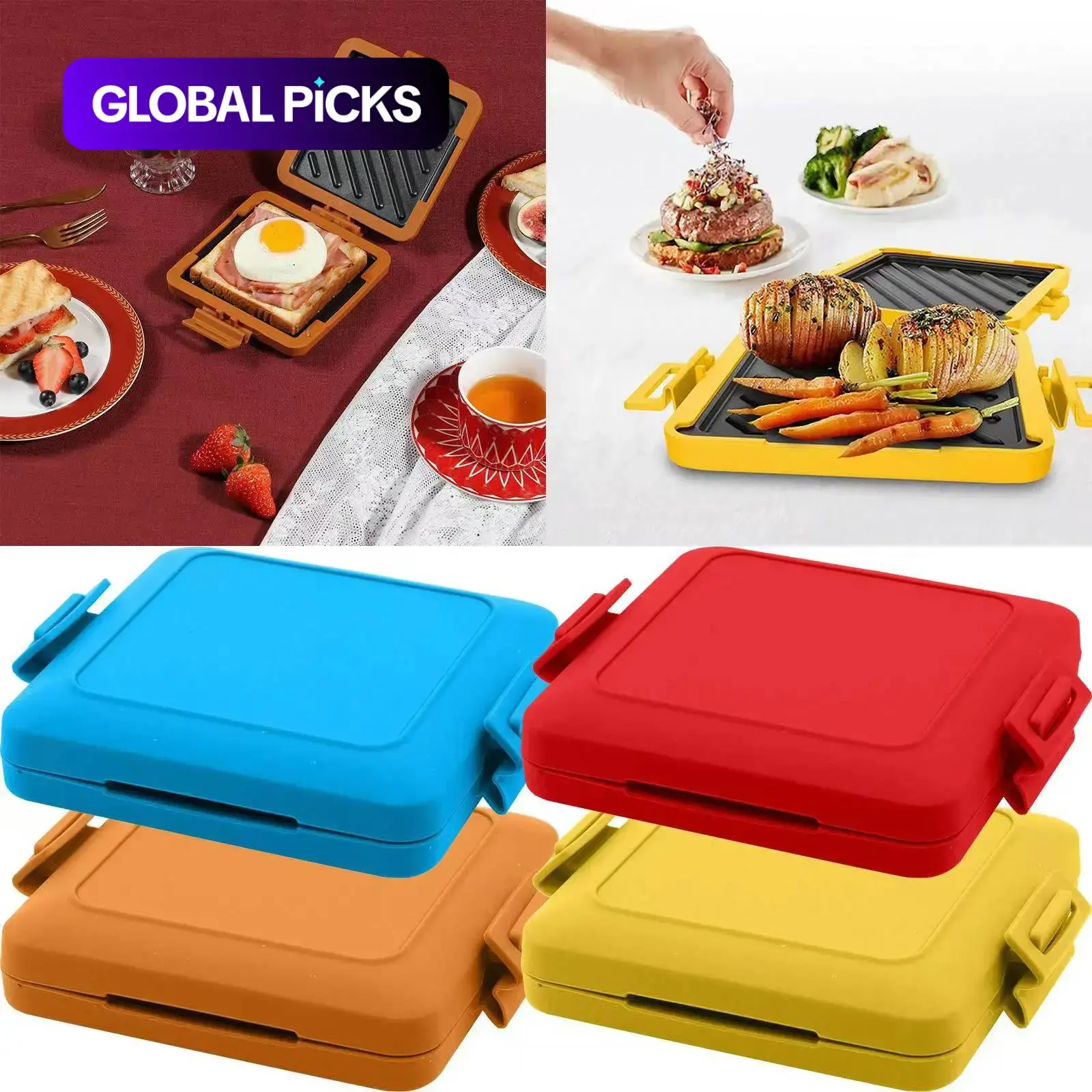 Multi-Functional Microwave Toastie Maker, Microwave Compatible, For Toast, Waffles, Sandwiches, Kitchen Appliance #GLOBAL PICKS