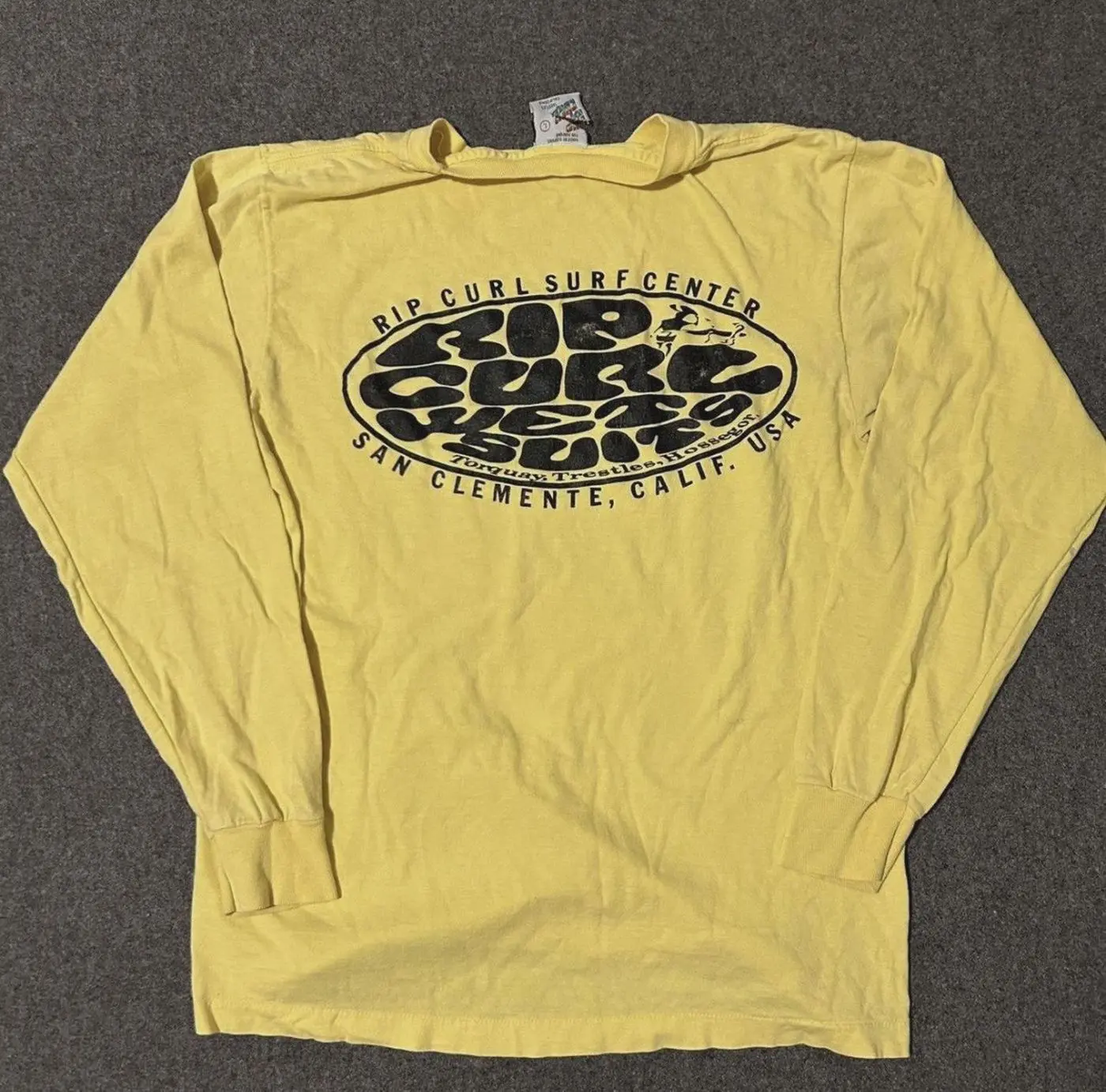 1980s Rip Curl California Vintage Long Sleeve Single Printed Rare Surfwear