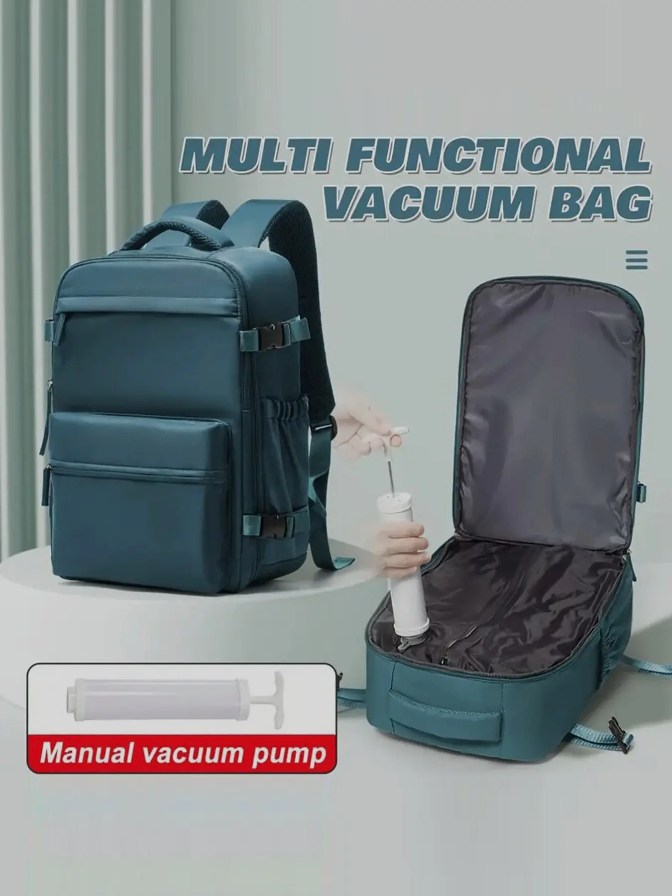 Unisex Vacuum Compressed Backpack, Business Travel Multi-Functional Laptop Bag, Multifunctional Travel Backpack, Computer Backpack, Large Capacity, Outdoor Summer, All Seasons, Vacuum Compression Backpacks