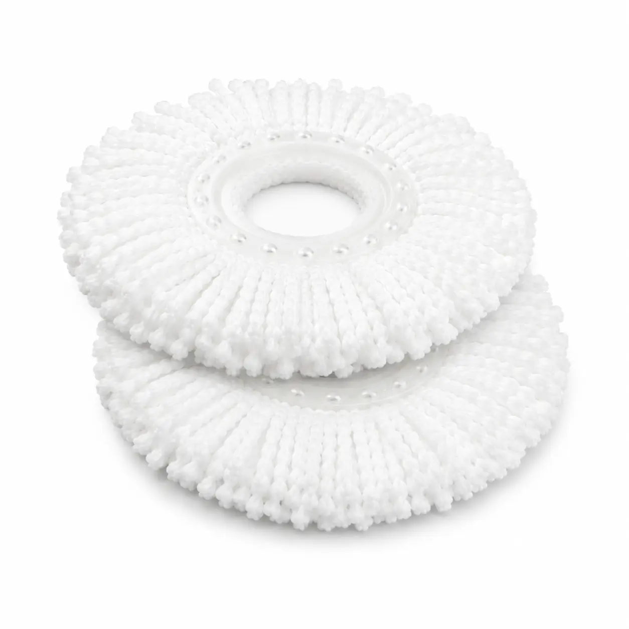 2 Pack Spin Mop Replacement Heads for 360 Spin Mop System, Microfiber Mop Refills with Round Head Design, Standard Size Easy-Wring Mop Head Replacement for Tile Hardwood Laminate Vinyl Floor Household Cleaning