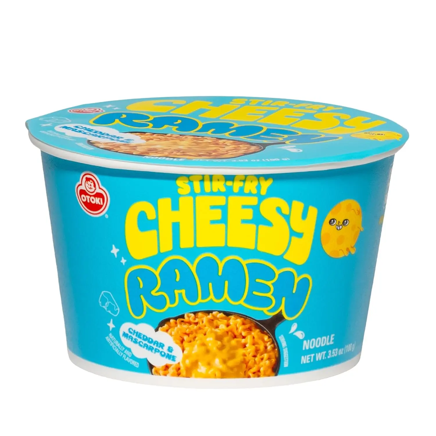 Cheesy Stir-Fry Ramen (Bowl) – Cheddar & Mascarpone Flavor | Creamy & Savory Korean Instant Noodles | 3.53 oz (Pack of 6)
