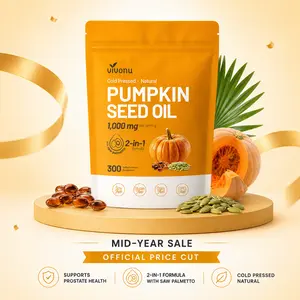 VivoNu Natural pumpkin seed oil and saw palmetto softgel 1000mg high content plant esters 300 capsules SummerVibes