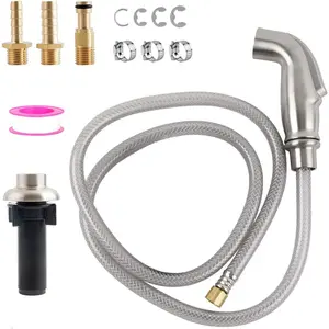Universal Kitchen Side Sprayer Compatible with Moen Faucet, Kitchen Sink Faucet Sprayer Replacement with Quick Connector/Hose/Holder, Pull Out Sprayer  Replacement, Easy to Install, Brushed Nickel