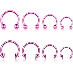 G23 Solid Titanium Eyebrow Piercing , Gokd Black Rose    Rainbow Eyebrow Rings 16G Curved Barbell, Vertical Labret Lip  Rook Piercing  for Women and Men