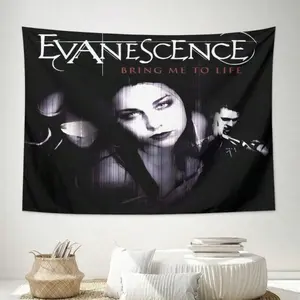 Evanescence "Bring Me To Life" Wall Hanging Tapestry -Minimalist Office & Study Decor 100% Polyester Lightweight Fabric, No Electricity Needed Calming Artwork For Home Camping Travel chill  room  accessories y2k  decor Meme Banner Christmas Backdrop